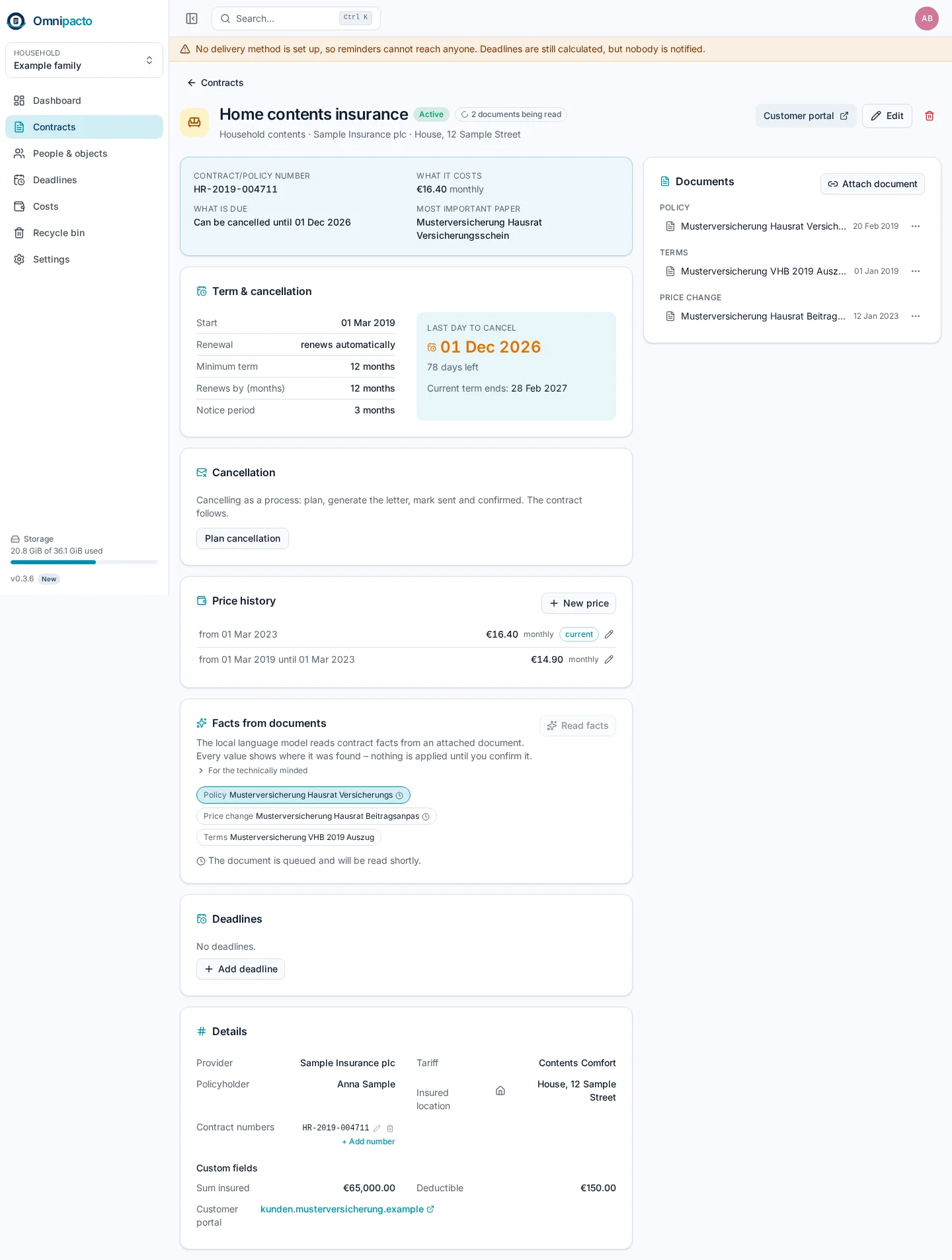 Contract detail